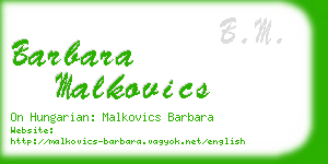 barbara malkovics business card